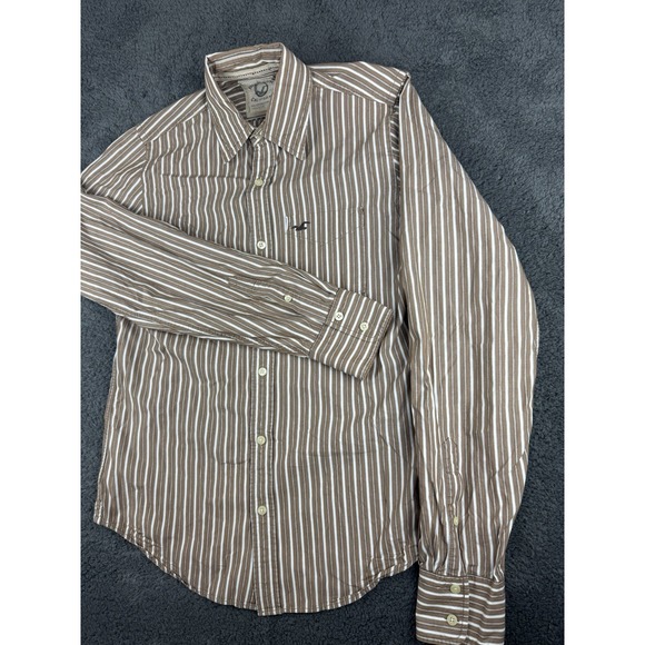 Hollister Other - Hollister Mens Shirt Medium Brown Striped Long Sleeve Vintage Style Button Down